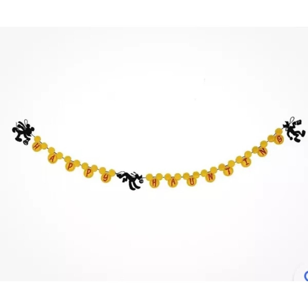 Disney Happy Haunting Halloween String Garland 54.5" Mickey‎ Goofy Pluto New